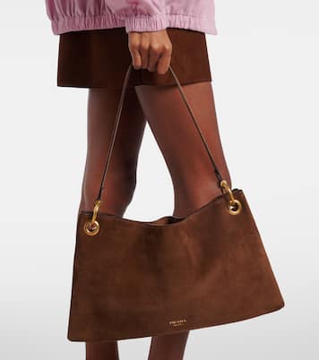 Schultertasche Etude Large aus Veloursleder | Prada