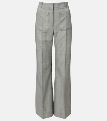 Checked virgin wool straight pants | Victoria Beckham