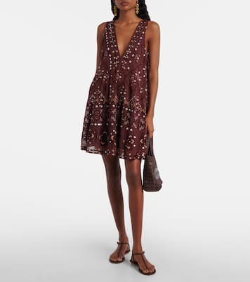 Besticktes Minikleid aus Baumwolle | Juliet Dunn