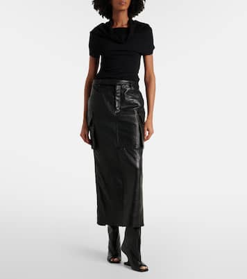 Gonna midi Firbanks in pelle | Rick Owens