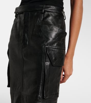 Gonna midi Firbanks in pelle | Rick Owens