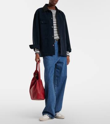 Leather-trimmed canvas sneakers | Veronica Beard