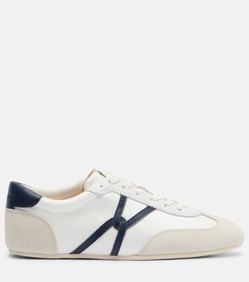 Leather-trimmed canvas sneakers | Veronica Beard