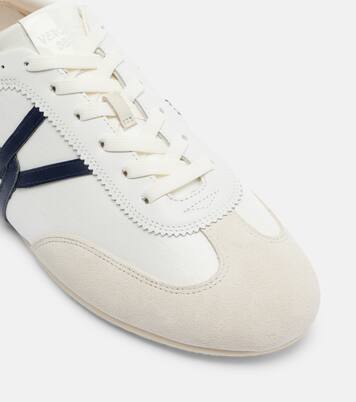 Leather-trimmed canvas sneakers | Veronica Beard