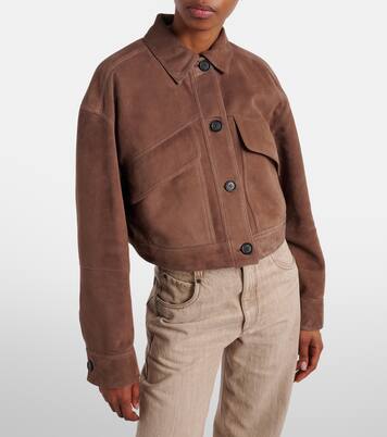Monili cropped suede jacket | Brunello Cucinelli