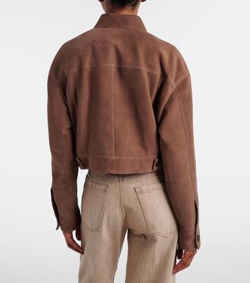 Monili cropped suede jacket | Brunello Cucinelli