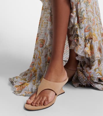 Nina suede thong sandals | Paris Texas