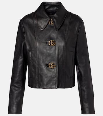 Chaqueta de piel con GG | Gucci