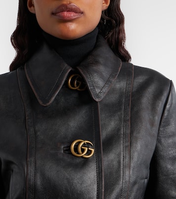Chaqueta de piel con GG | Gucci