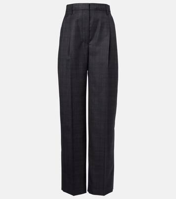 Checked wool wide-leg pants | Prada