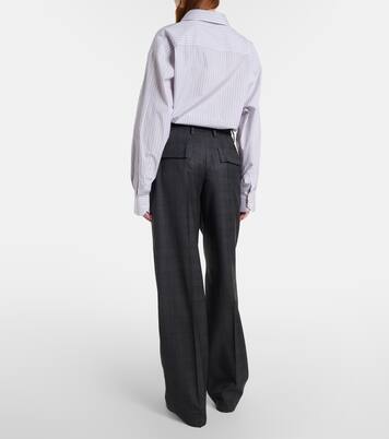 Checked wool wide-leg pants | Prada