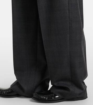 Checked wool wide-leg pants | Prada