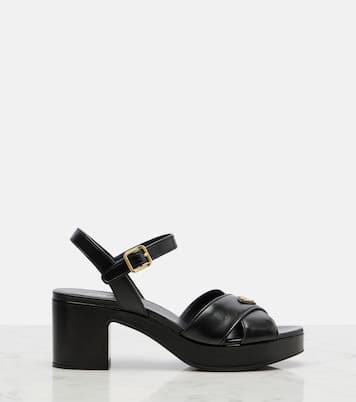 Leather platform sandals | Prada