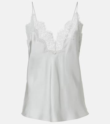 蕾丝边饰真丝上衣 | Róhe