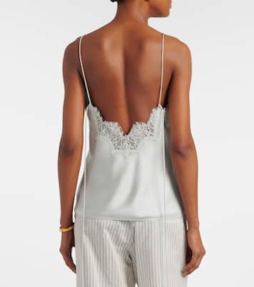 蕾丝边饰真丝上衣 | Róhe