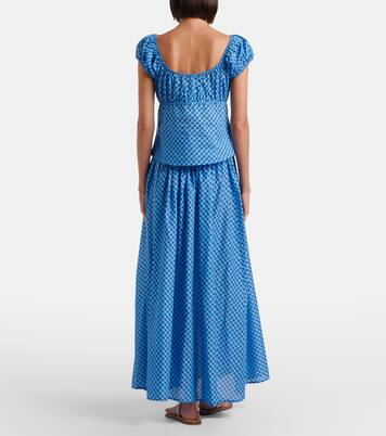 Millie plaid cotton maxi skirt | Montce