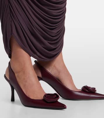 Escarpins slingback en cuir à appliqués floraux | Magda Butrym