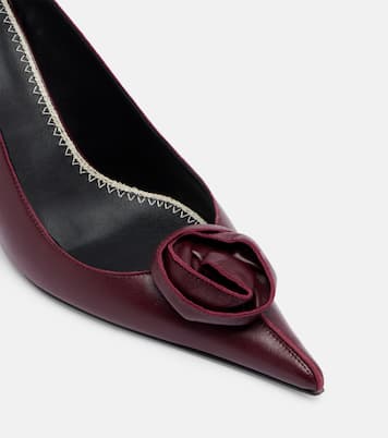 Escarpins slingback en cuir à appliqués floraux | Magda Butrym