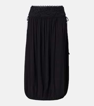 Nilma guipure lace-trimmed silk midi skirt | Isabel Marant