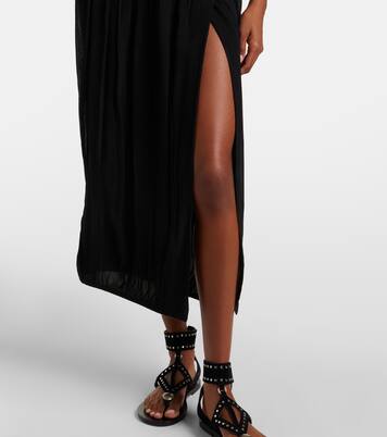 Nilma guipure lace-trimmed silk midi skirt | Isabel Marant
