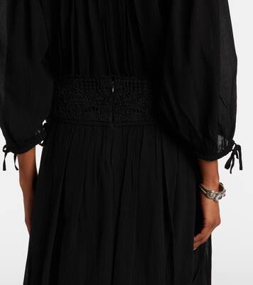 Nilma guipure lace-trimmed silk midi skirt | Isabel Marant