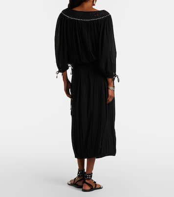 Nilma guipure lace-trimmed silk midi skirt | Isabel Marant