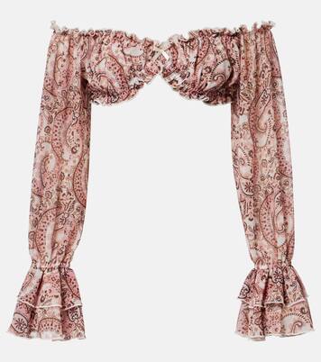 Elma off-shoulder paisley crop top | Bananhot