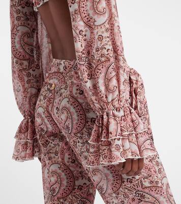 Elma off-shoulder paisley crop top | Bananhot