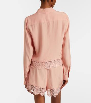 Floral lace-trimmed silk shirt | Stella McCartney