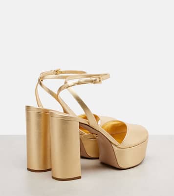 Sandali con plateau in pelle metallizzata | Prada