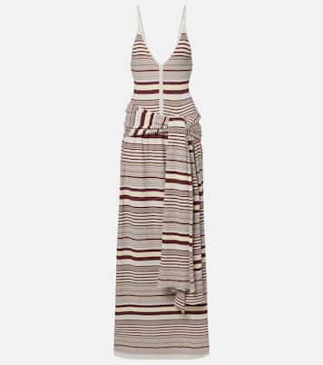 Aella knitted striped cotton-blend maxi dress | Aya Muse
