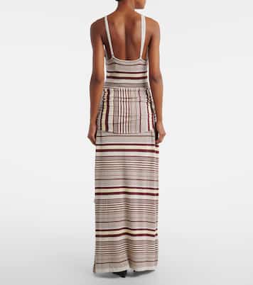 Aella knitted striped cotton-blend maxi dress | Aya Muse