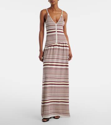 Aella knitted striped cotton-blend maxi dress | Aya Muse