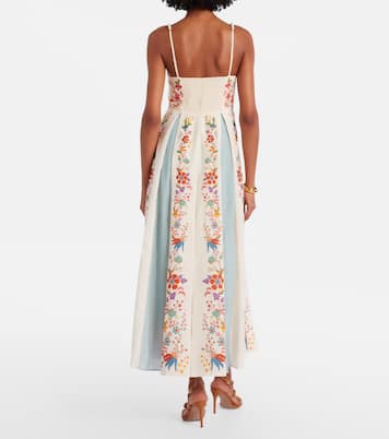 Floral pleated cotton-blend maxi dress | Farm Rio