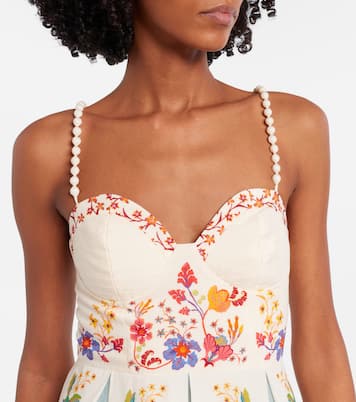 Floral pleated cotton-blend maxi dress | Farm Rio