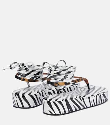 Bedruckte Sandalen Jamie aus Satin | Amina Muaddi