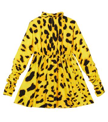 Robe à motif léopard en soie mélangée | Dolce&Gabbana Kids