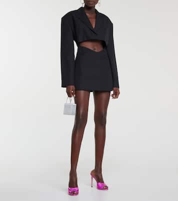 Pantoletten mit Metallic-Leder | Paris Texas