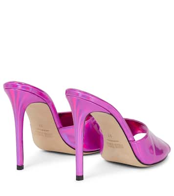 Pantoletten mit Metallic-Leder | Paris Texas