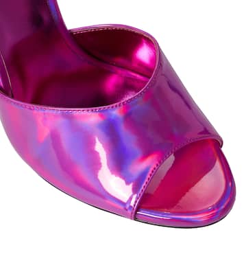 Pantoletten mit Metallic-Leder | Paris Texas