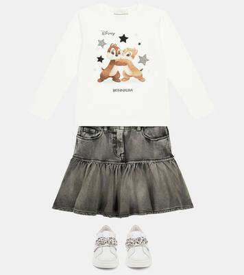 x Disney® – Jupe brodée en jean | Monnalisa