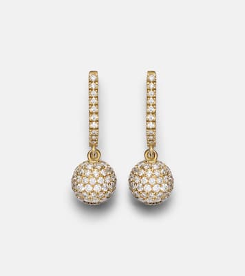 Ball 18kt gold drop earrings with diamonds | Ileana Makri