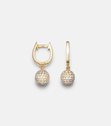 Ball 18kt gold drop earrings with diamonds | Ileana Makri