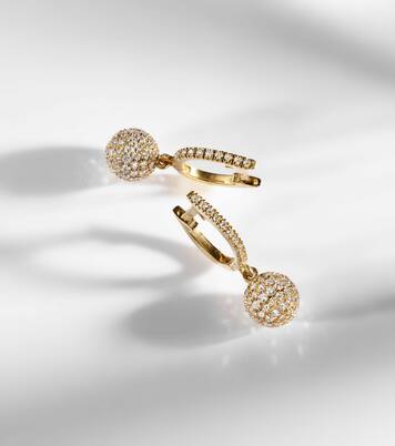 Ball 18kt gold drop earrings with diamonds | Ileana Makri