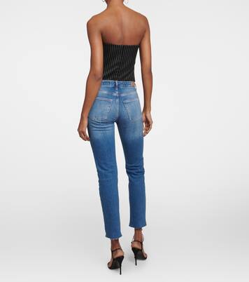 Jean slim Girlfriend à taille mi-haute | AG Jeans