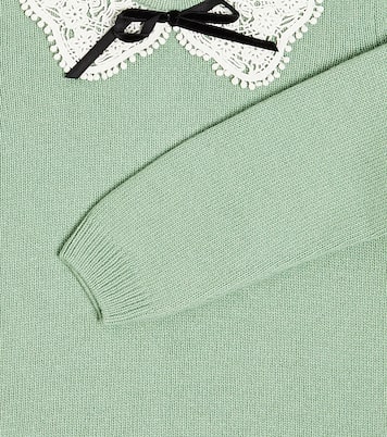 Lace-trimmed wool-blend sweater  | La Coqueta