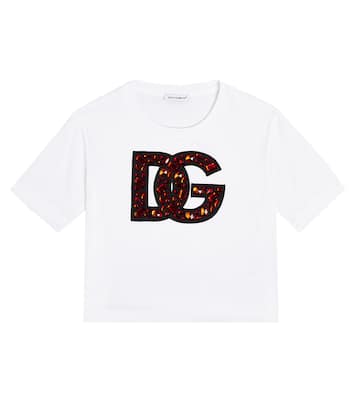 Embellished DG logo jersey T-shirt | Dolce&Gabbana Kids