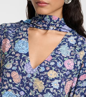 Robe midi Ferne en crêpe à fleurs | Rixo