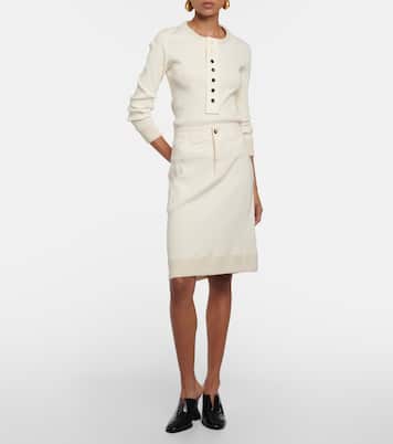 Jupe midi en coton mélangé | Bottega Veneta