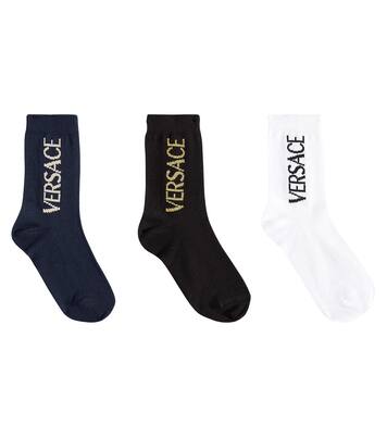 Set of 3 logo cotton-blend socks | Versace Kids